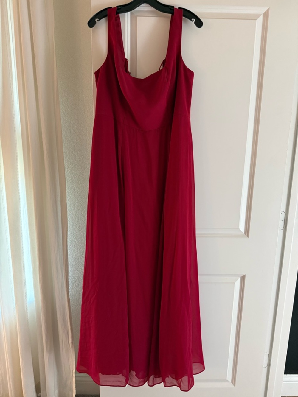 David's Bridal Wine Red Sleeveless Maxi Gown